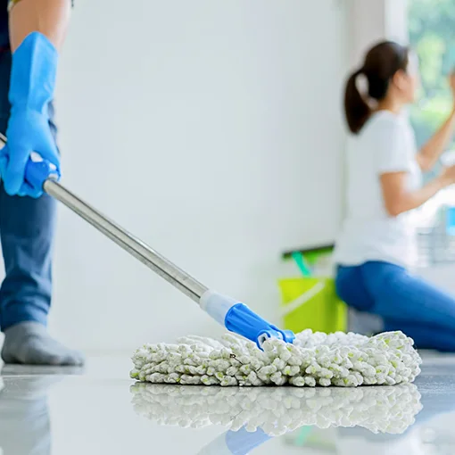 Mopping an office floor