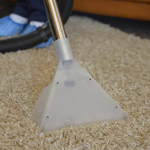 Extraction nozzle on a light rug