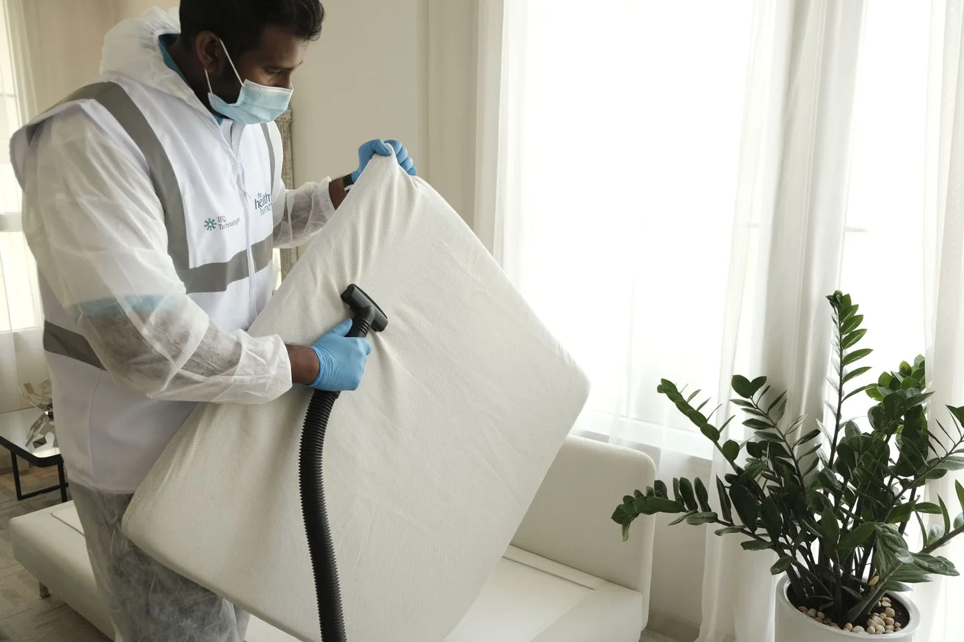 Cleaning a mattress with a handheld extraction tool